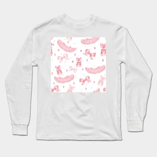 cute baby ballerina pattern pink Long Sleeve T-Shirt